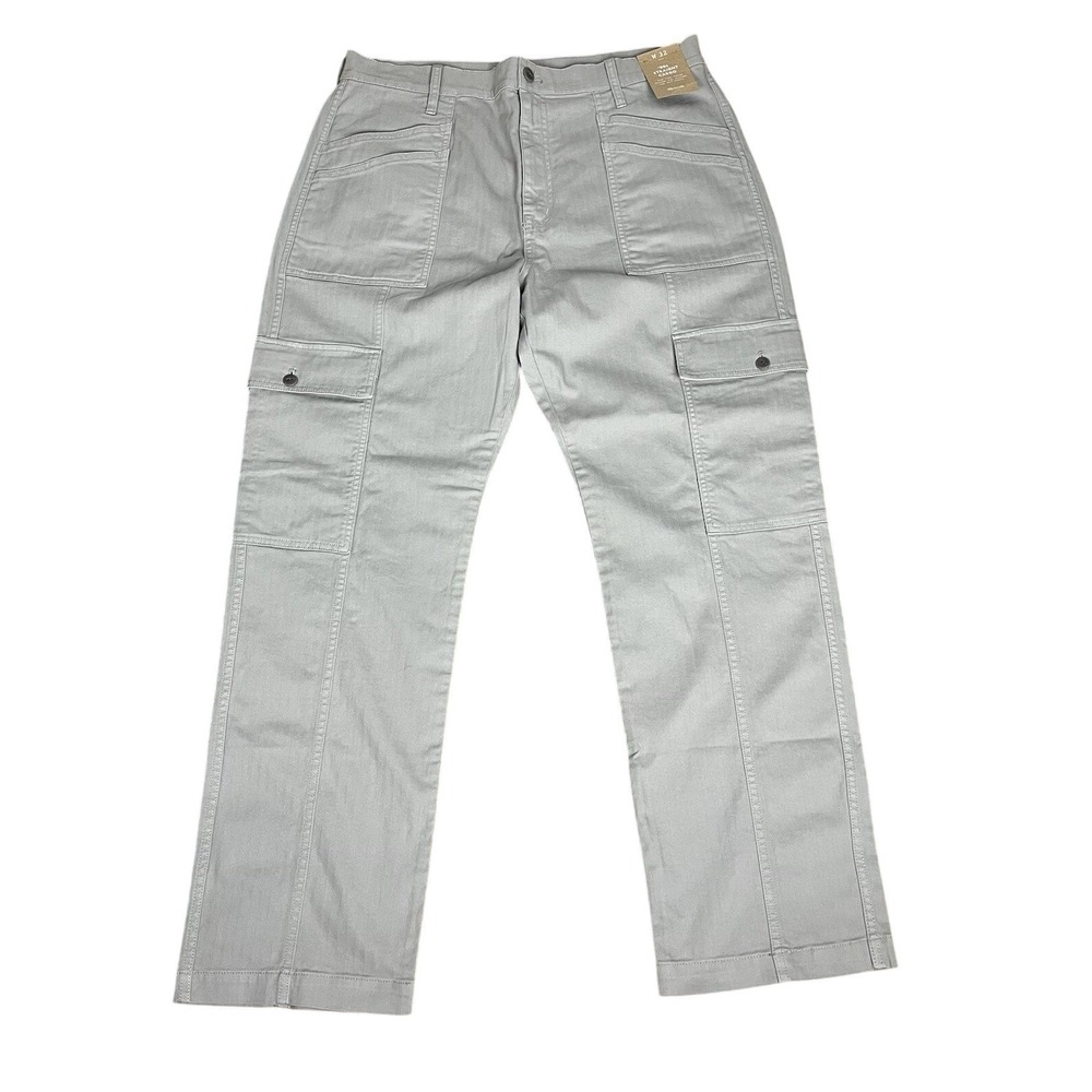 Madewell 90s Straight Cargo Pants Women's 32 (35x30) Gray High Rise Stretch